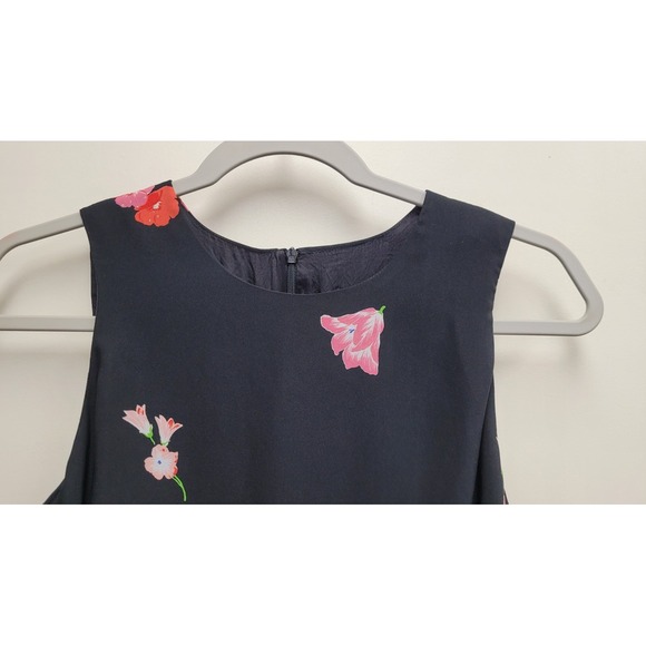 Mica Vintage Black‎ Knee Length Women's Floral Sheath Dress Size 8 Sleeveless - Picture 6 of 8